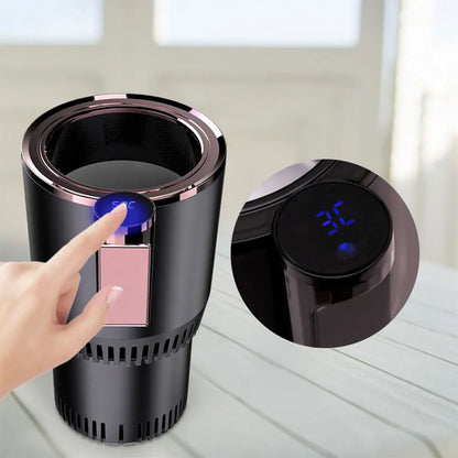 Portable Smart 2 in 1 12V Car Cup Cooler Warmer for Outdoor Travelling Mini Auto Refrigerator Cooling Heating Cup Drinks Holder